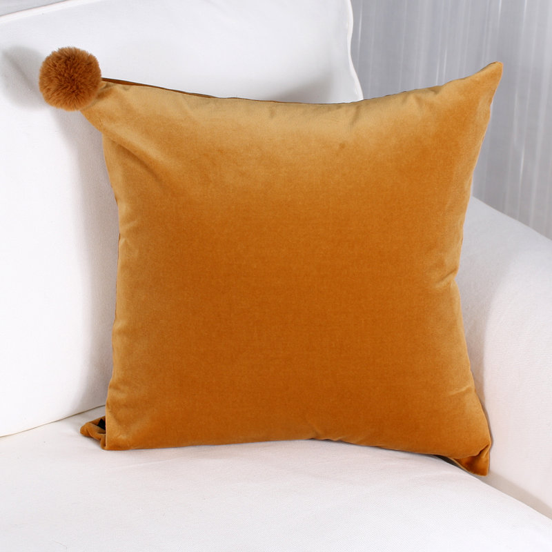 Housse de coussin en coton Romeo, Or