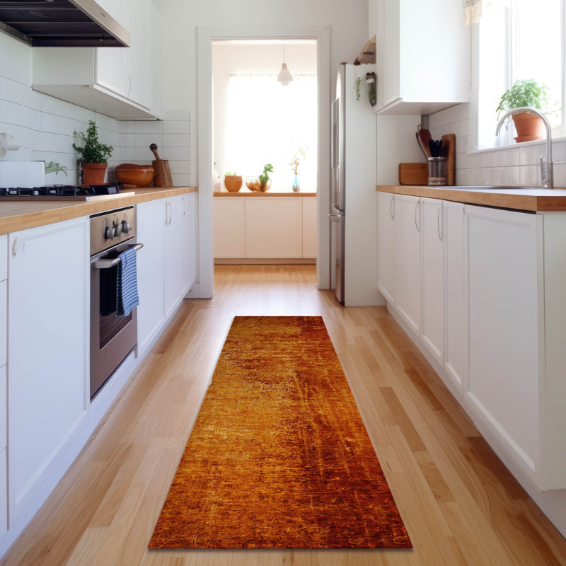 Paprika Cerrito AMF554 Machine Washable Premium Rug, Tapis de couloir 2 pi 3 po x 7 pi 6 po
