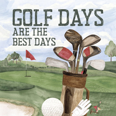 «August Days Golf Days Neutral II-Best Days on Canvas» par Tara Reed, impression