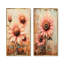 Collection de 2 panneaux d'art rétro floraux rose Sunrise Sunflowers I-497440495-497440491