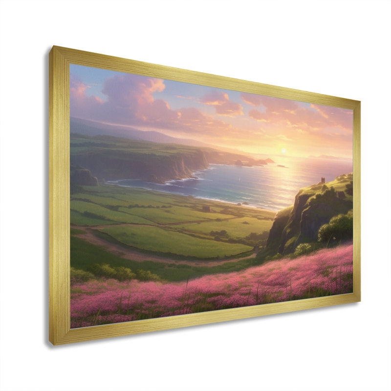 «Seaside Paradise III», reproduction sur toile, H 34 po x l 44 po x P 1,5 po, Encadrement doré