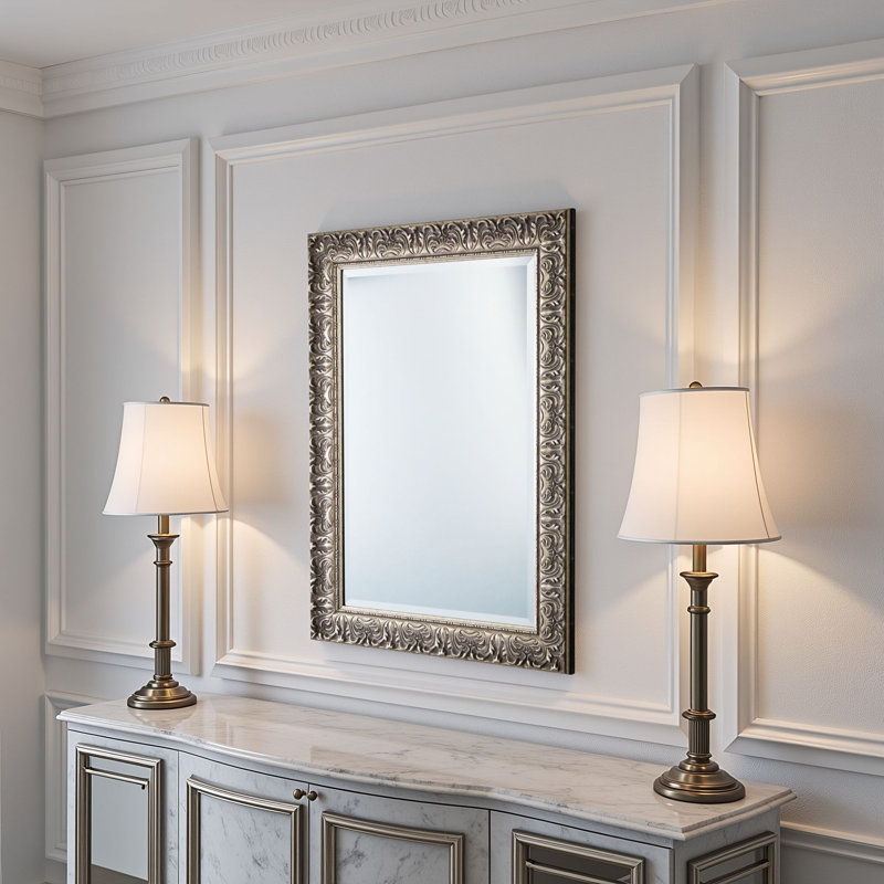 Rectangle Mirror, Silver, 77 cm H x 62 cm W