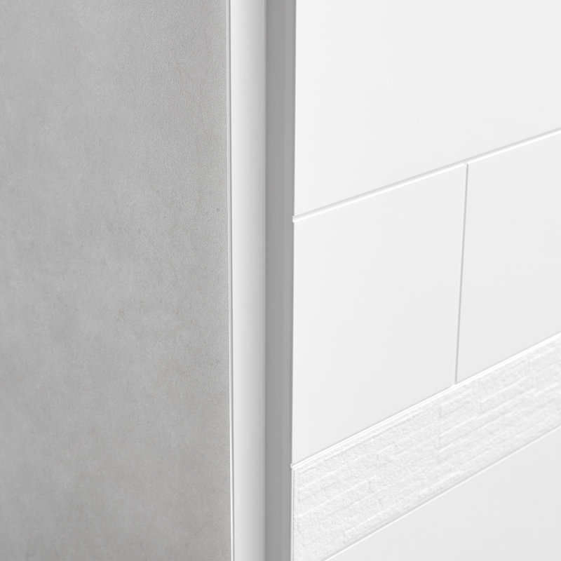 60"L 32"W 78"H Solid Surface Shower Wall Panel 4-piece Direct-to-stud Shower Wall Kit Combo In White