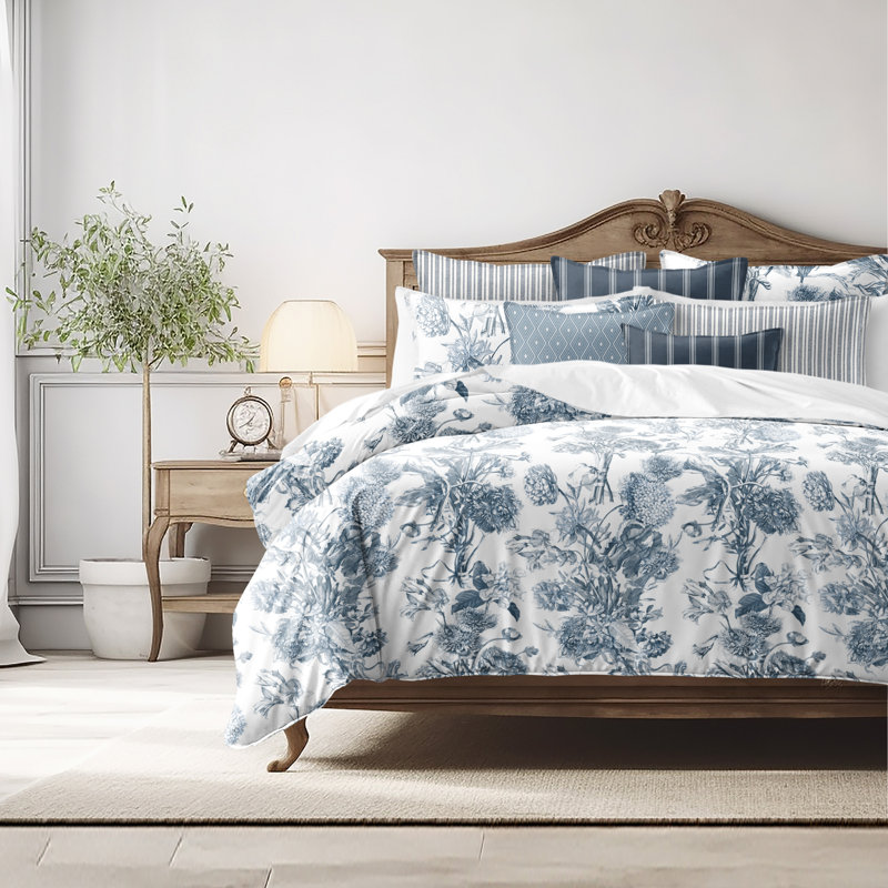 Alexandria White Cotton Comforter Set, King Comforter + 7 Additional Pieces