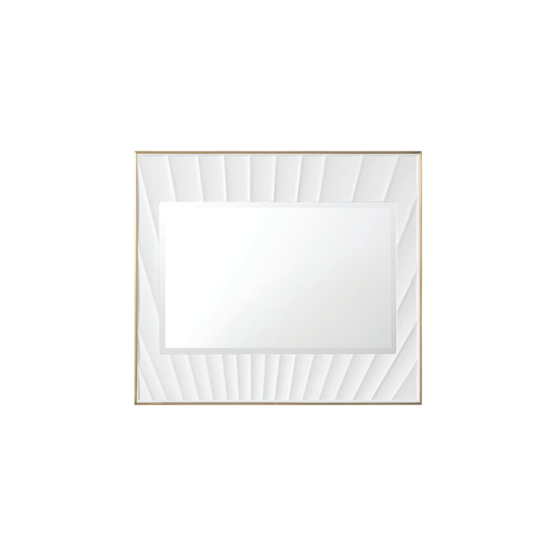Le Soleil Rectangular White and Gold MDF Framed Mirror