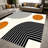 1PC Abstract Minimalist Geometric Curve Line & Burnt Orange Circle area rugs for Living Room, Soft and Comfortable, Suitable for all seasons, easy-to-maintain, machine washable Indoor floor mat, Under Table Farmhouse suitable for dining table,-480867572