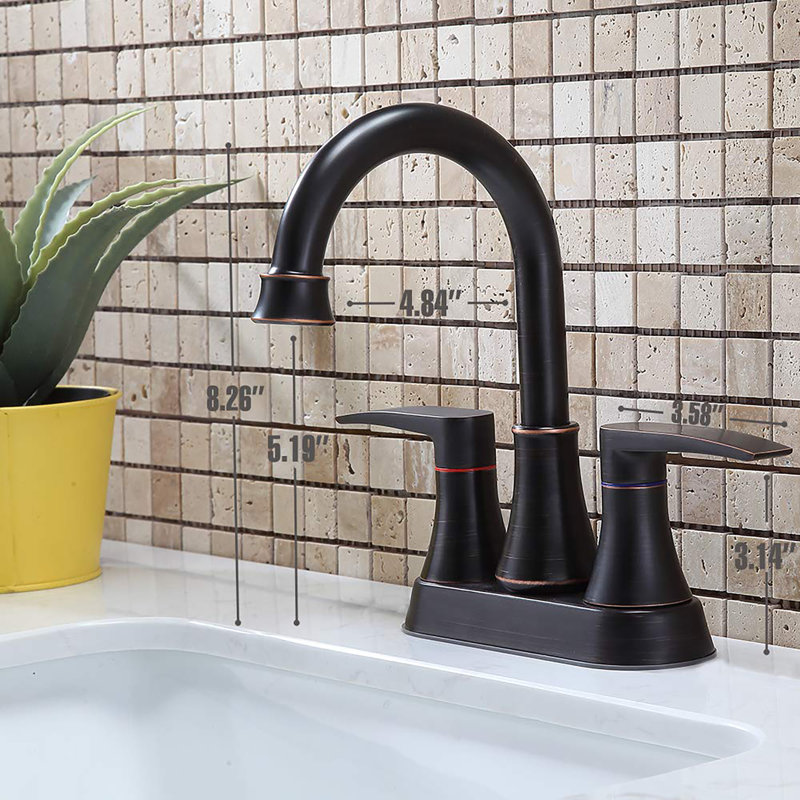 Robinet pour salle de bain à 2 poignées avec ensemble de drain Centreset