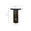 Black Aluminium Round Side Table with White Marble Top