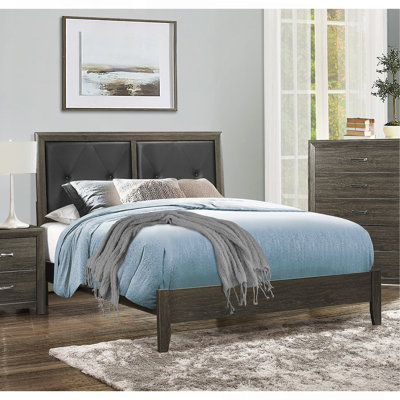 Mobilier de chambre à coucher contemporain capitonné en similicuir avec tête de lit capitonnée