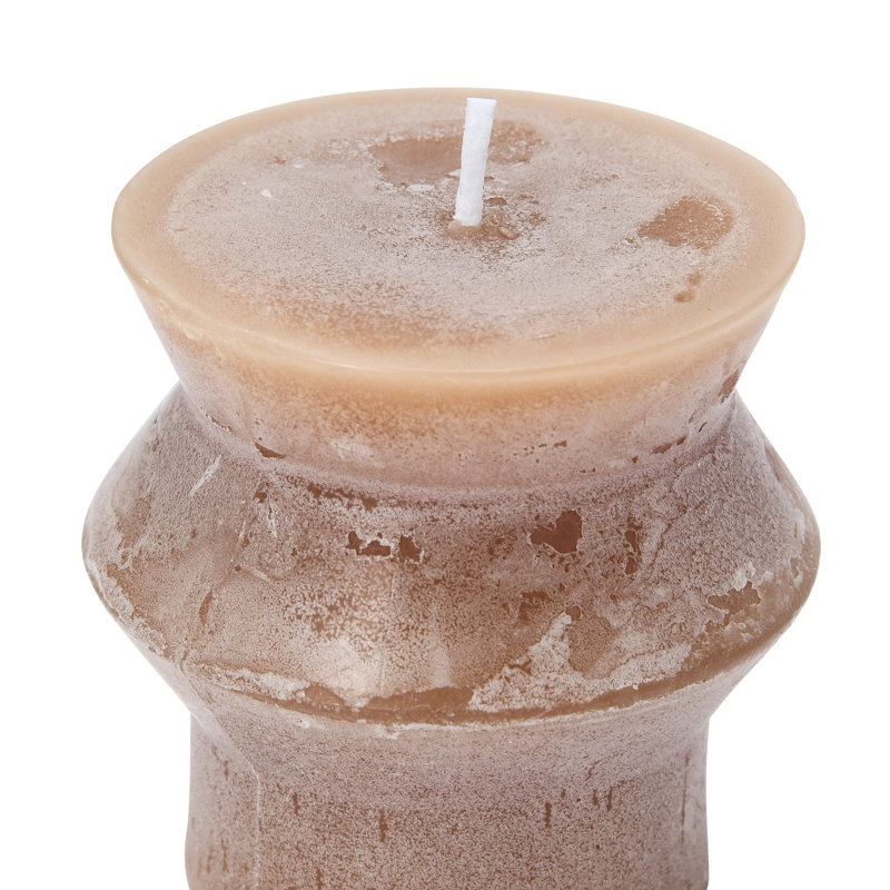 Unscented Totem Pillar Candle, Brown