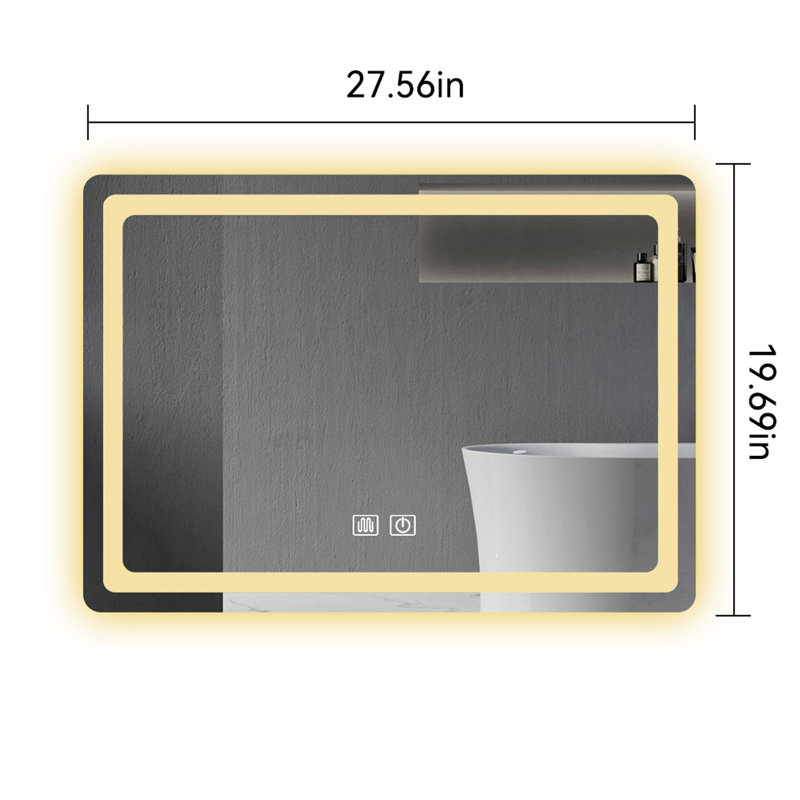 Advanced LED Bathroom Vanity Mirror With Multiple Practical Features For Ideal Bathroom Experience, 19.69" x 27.56"