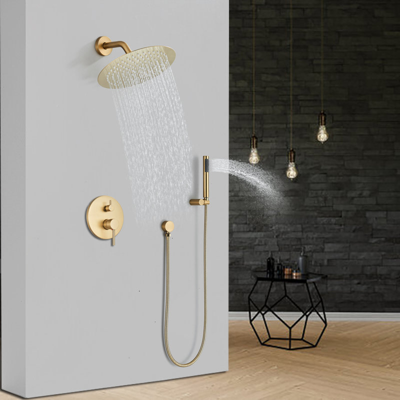 Robinet de douche avec valve brute, Noir mat