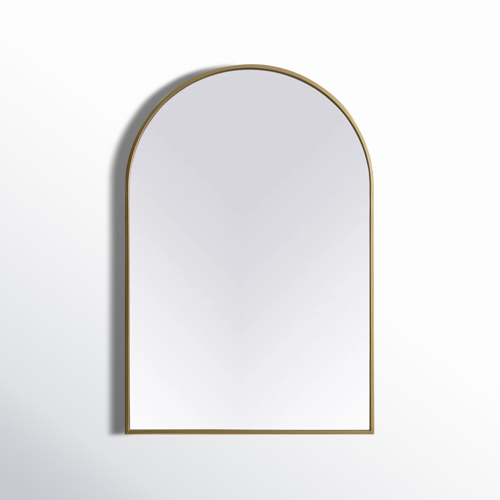 Sabine Metal Arch Wall Mirror, Brass, 36" x 24"