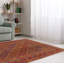 Tapis rouge noué à la main de conception unique 4 pi 7 po x 6 pi 0 po Jodye