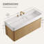 Meuble-lavabo mural avec lavabo en céramique intégré, armoire de rangement suspendue avec 3 trous prépercés pour robinetterie, chêne-2008991119