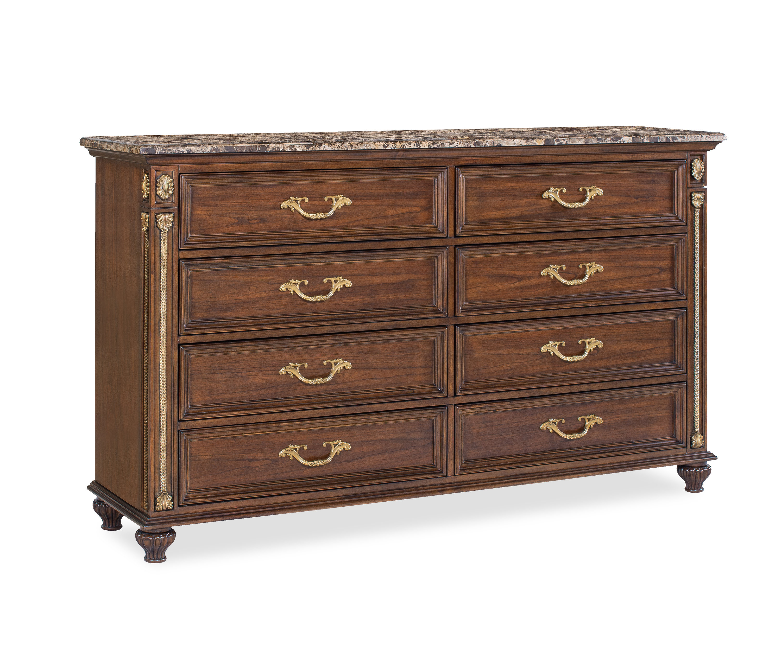 World Menagerie Ahmand Decorative Carved Wood Dresser, Cherry | Wayfair