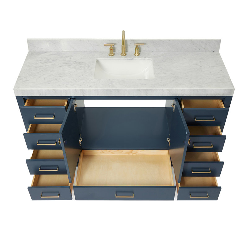 Meuble-lavabo simple 60 po Cambridge, Bleu minuit