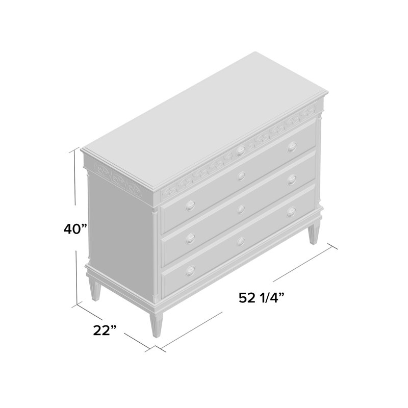 Gustavian 52.25'' W 4 - Drawer Dresser