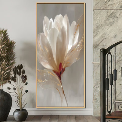 Delicate Golden Magnolia - Magnolias Wall Art, Orange Floral Canvas Print