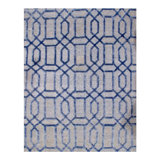 Canvello Light Blue Modern Silk & Wool Rug - 4' X 6