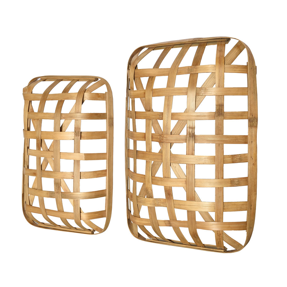 Sheppard Bamboo Wall Organizer with Wall Baskets August Grove®