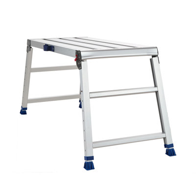 Plateforme de travail pliante, hauteur réglable 23-34,5 po, escabeau en aluminium 40 x 18 po, capacité de charge de 500 lb, échelle de plateforme antidérapante robuste, banc de travail portatif pour la peinture, l'entretien