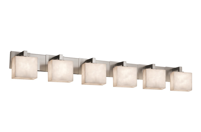 Barre d'éclairage de salle de bain à intensité variable 6 lumières Brey, Noir mat