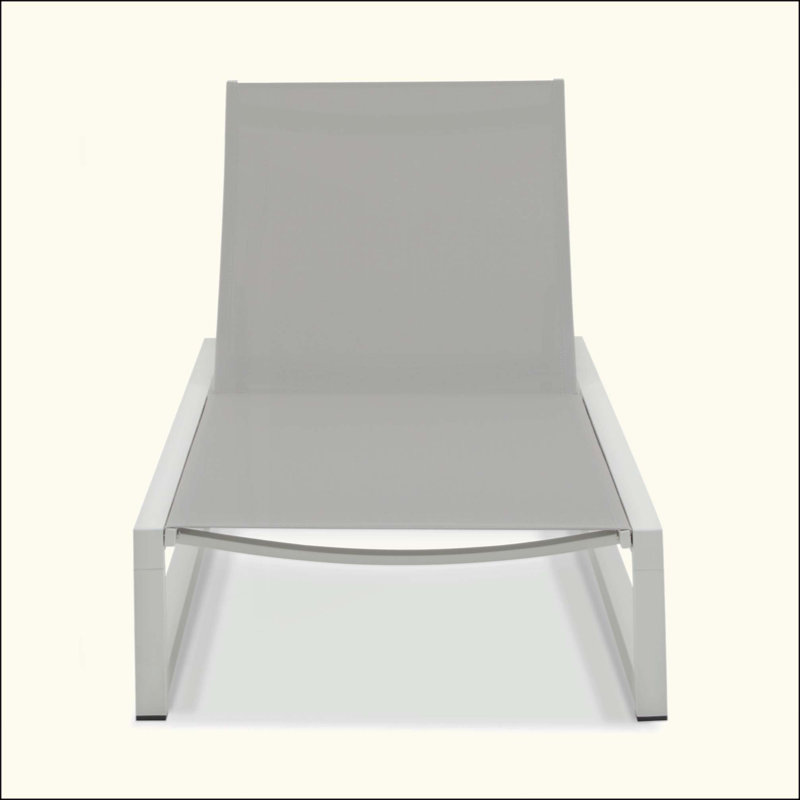 5-Level Adjustable Outdoor Chaise Lounge, Durable Aluminum Frame & PVC-coated polyester Mesh, Perfect For Patio/Poolside