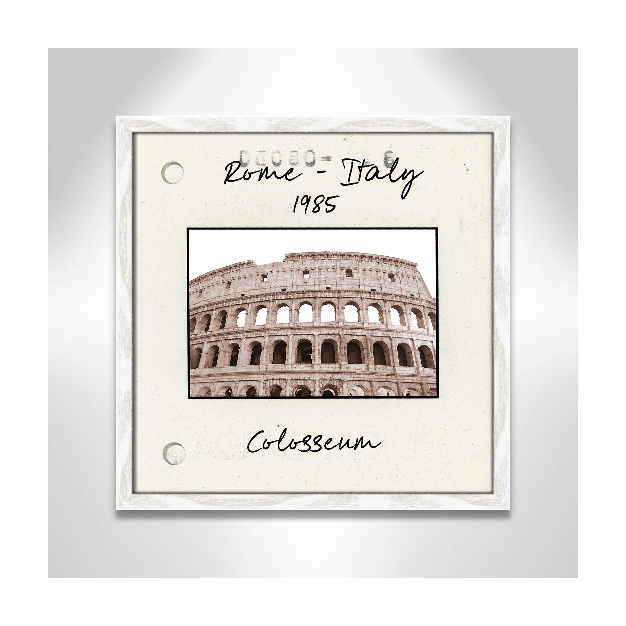 Rome, Italy - Colosseum Print by Natalie Carpentieri, White Single Picture Framed Paper, 17" H x 17" W x 0.75" D