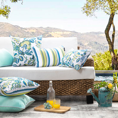 Coussin décoratif d'extérieur imperméable imprimé floral pour jardin de patio
