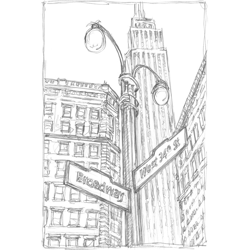 " NY Intersection II " by Ethan Harper, 12" H x 8" W  