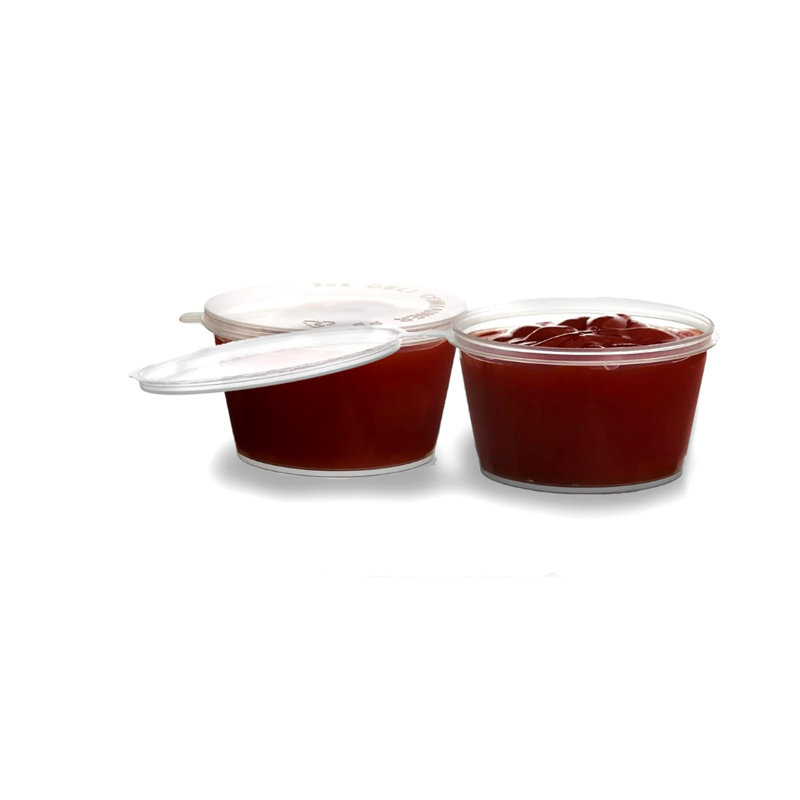 Tasses à portion en plastique 4 oz avec couvercle à charnières Ecoqualité - pour les sauces, les échantillons, la boue, le gelée et le rangement des aliments (400)