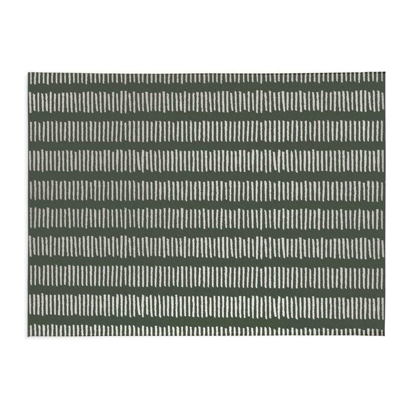 Fencing Rows Kids Play Mat, Chimichurri/Green, Rectangle 2' x 3'