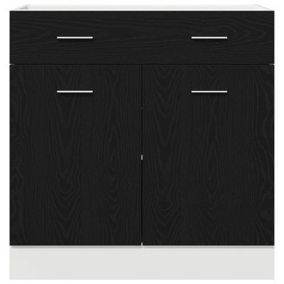 Kitchen Cabinet Black Oak Engineered Wood 46 X 81.5 Cm