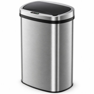 13.2 Gallon Silver Motion Sensor Stainless Steel Kitchen Trash Can