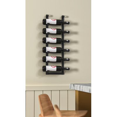 Muir 6 Bottle Wall Mounted Wine Bottle Rack in Black