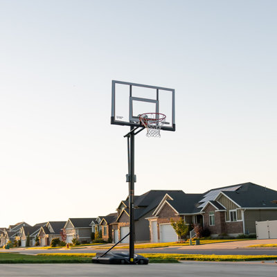 Lifetime Adjustable Height 52'' W Steel Portable Full-Size Basketball Hoop with Breakaway Rim