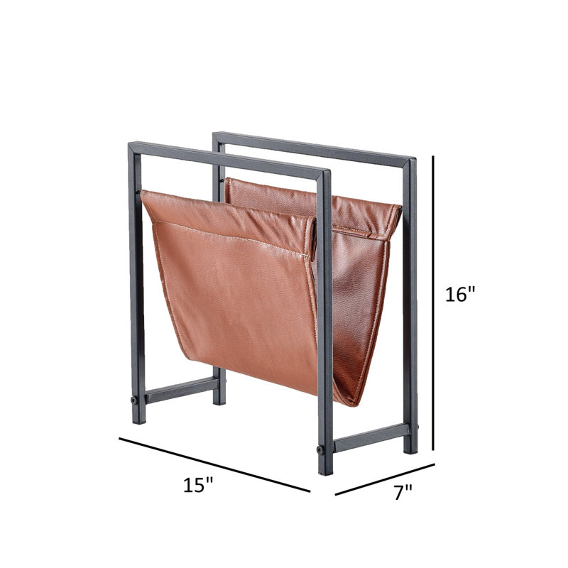 Yudany Free Standing Magazine Rack, Brown