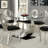 Bagdai Glass Top Metal Base Dining Table