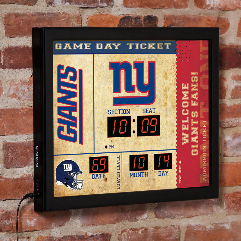 Horloge murale Buffalo Bills, Brun clair / rouge / bleu, Sport Team Buffalo Bills