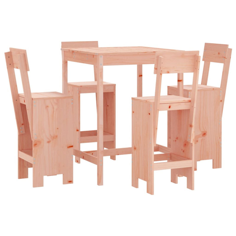 Auniya Brayden Studio Bar Set with Wood Frame and Solid Wood Outer Material, Pink