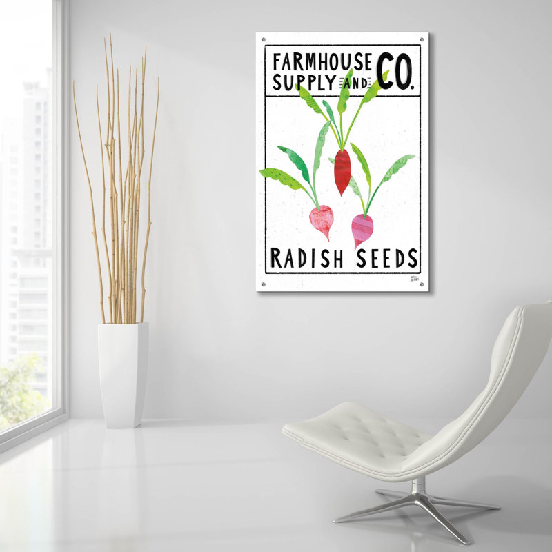 «Kitchen Garden Seed Packet 1» par Melissa Averinos, art mural en verre acrylique, H 36 po x l 24 po x P 0,2 po