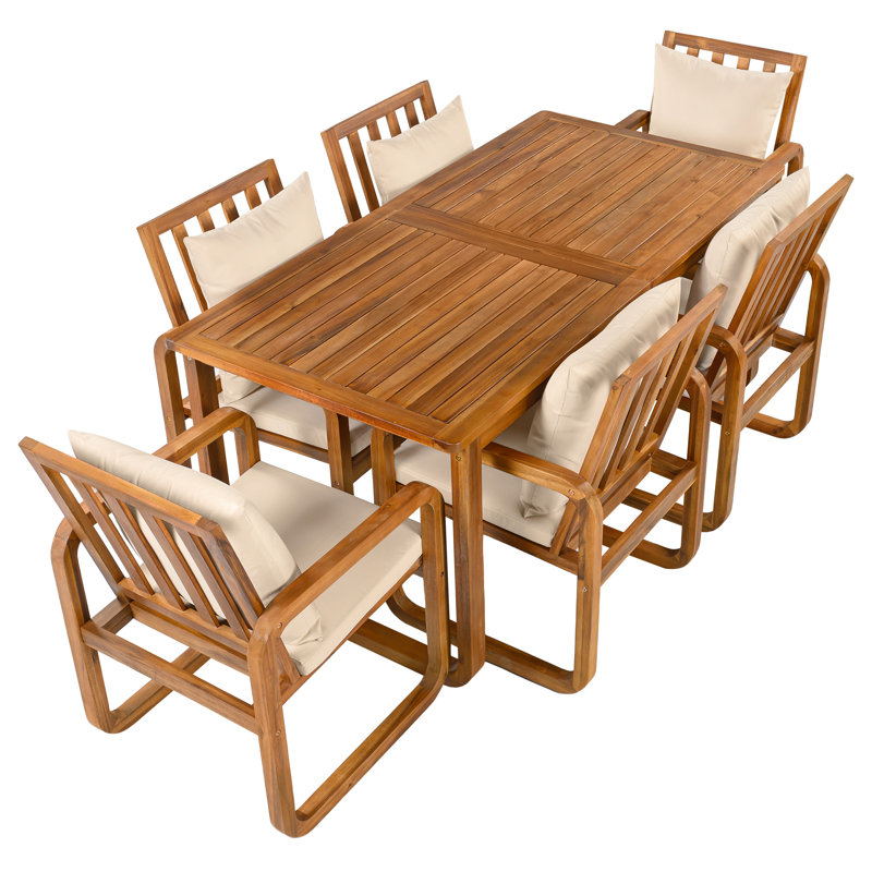 7 Pieces Patio Dining Set Outdoor Dining Table And Chairs Stylish Outdoor Furniture Set With Removable Cushions For Patio