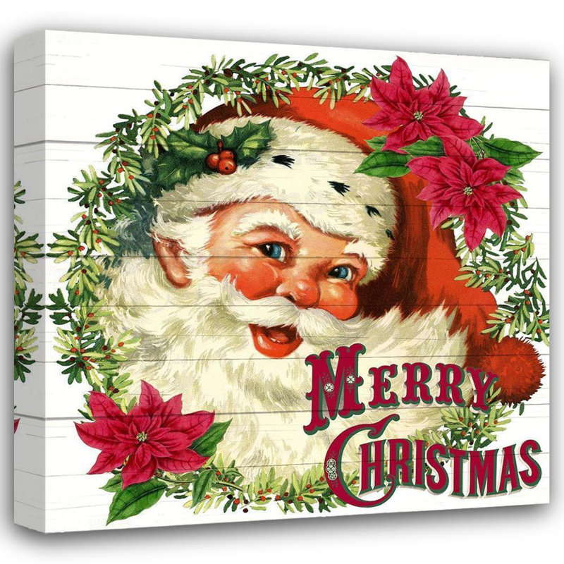 «The Holiday Aisle® Bailey, Ann», art sur toile tendue sous le titre «Santa Christmas», H 36 po x l 36 po