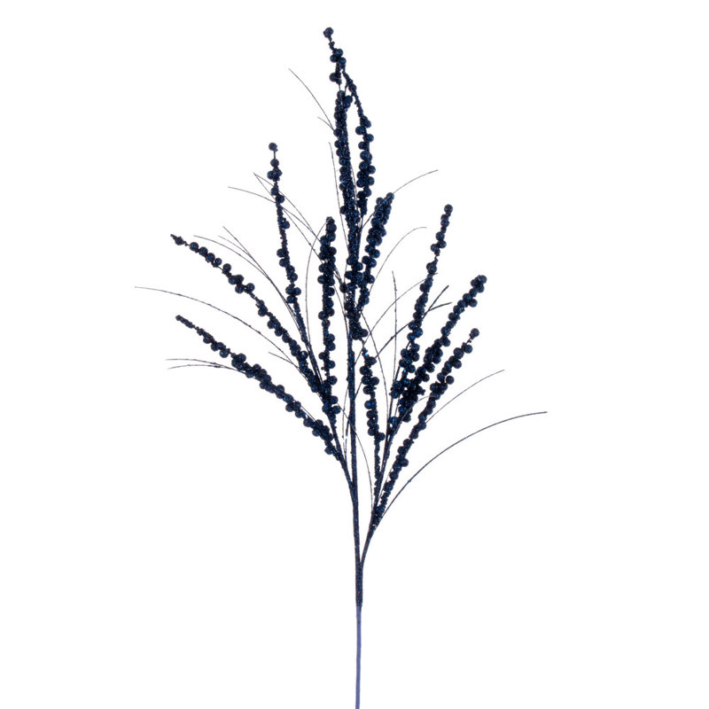 36 po Berry Twig Glitter, 6 par sac, Bleu minuit