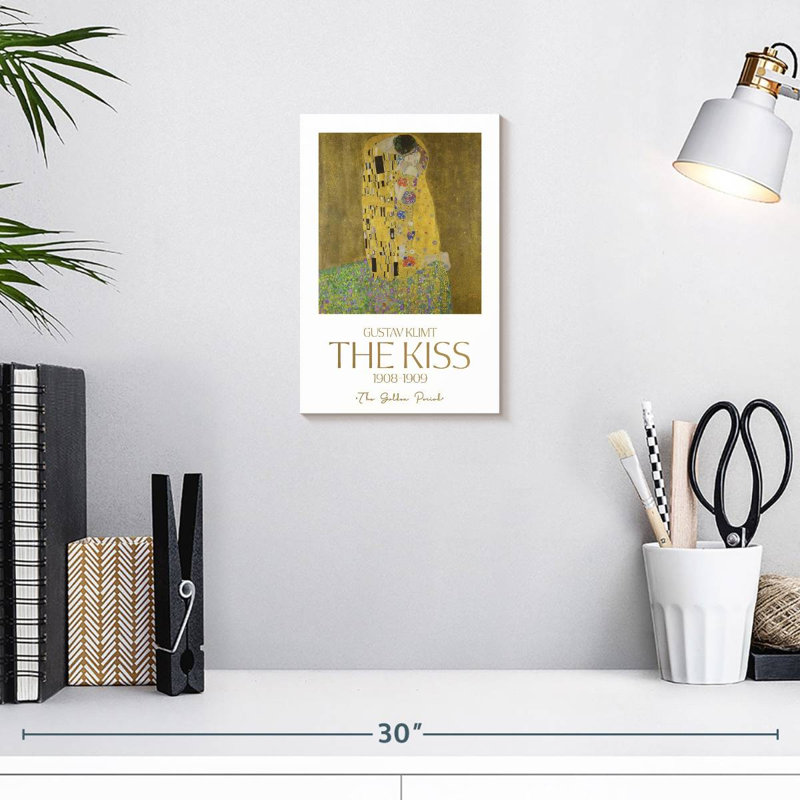 Affiche d'exposition The Kiss Klimt, H 12 po x l 8 po
