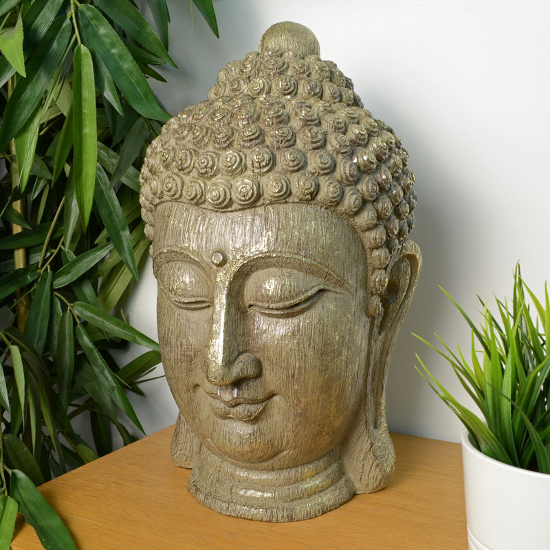 Lynch BUDDHA HEAD 40cm Carved Wood Effect