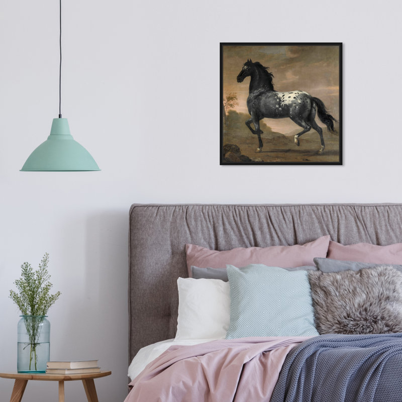 Cheval polonais par David Klöcker Ehrenstrahl - peinture sur toile, Cadre noir, H 16 po x l 16 po