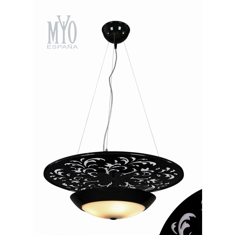 Abingt 4 - Light Unique/Statement Pendant, Bright Black