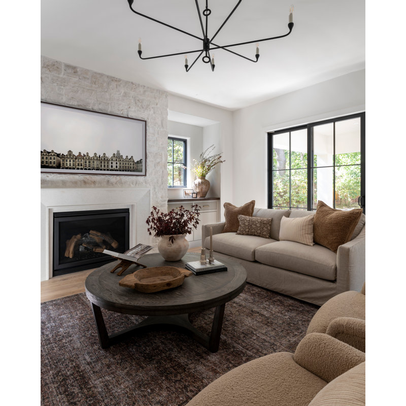 8 - Light Chandelier, Vintage Gold Leaf